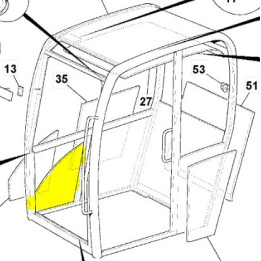 JCB CAPOT EXTERIEUR CABINE 8052/8060